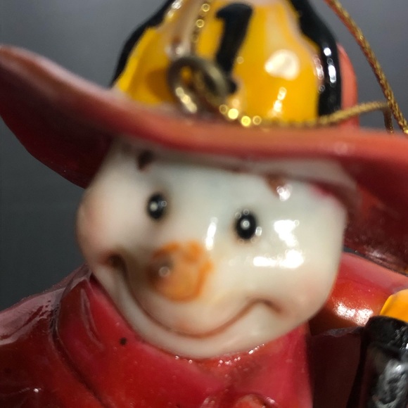 Fireman Snowman Christmas Ornament Roman Inc NWT - Picture 8 of 11